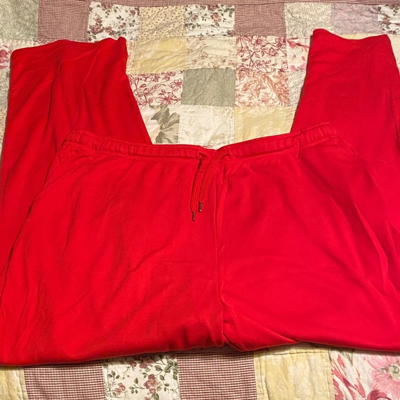 Woman Within Vibrant Red Casual or Lounge Pants 1X Tall - Picture 3 of 4